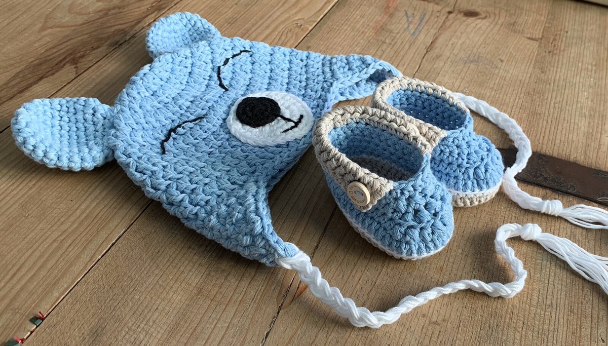 Conjunto Bebé Recién Nacido Nuevo Crochet Artesanal 0/3 Meses