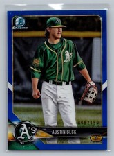 Austin Beck 2018 Bowman Chrome BCP6 Oakland Athletics Blue Refractor /250