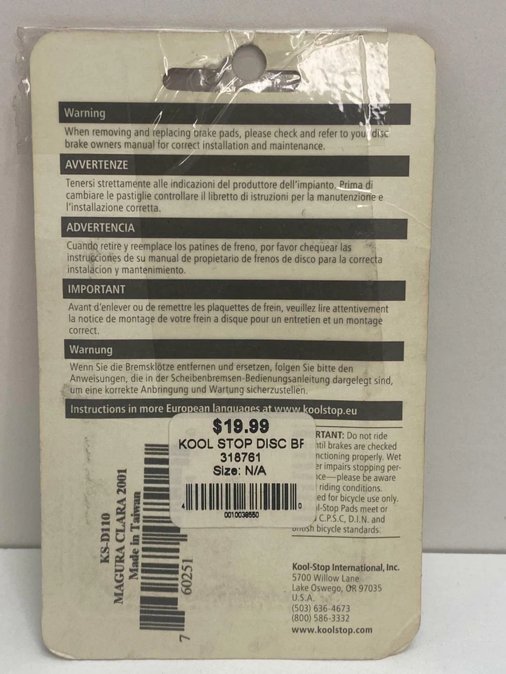Nuevas almohadillas de disco Kool Stop acero Magura Clara Louise FR KS-D110 Foto 2 de 2