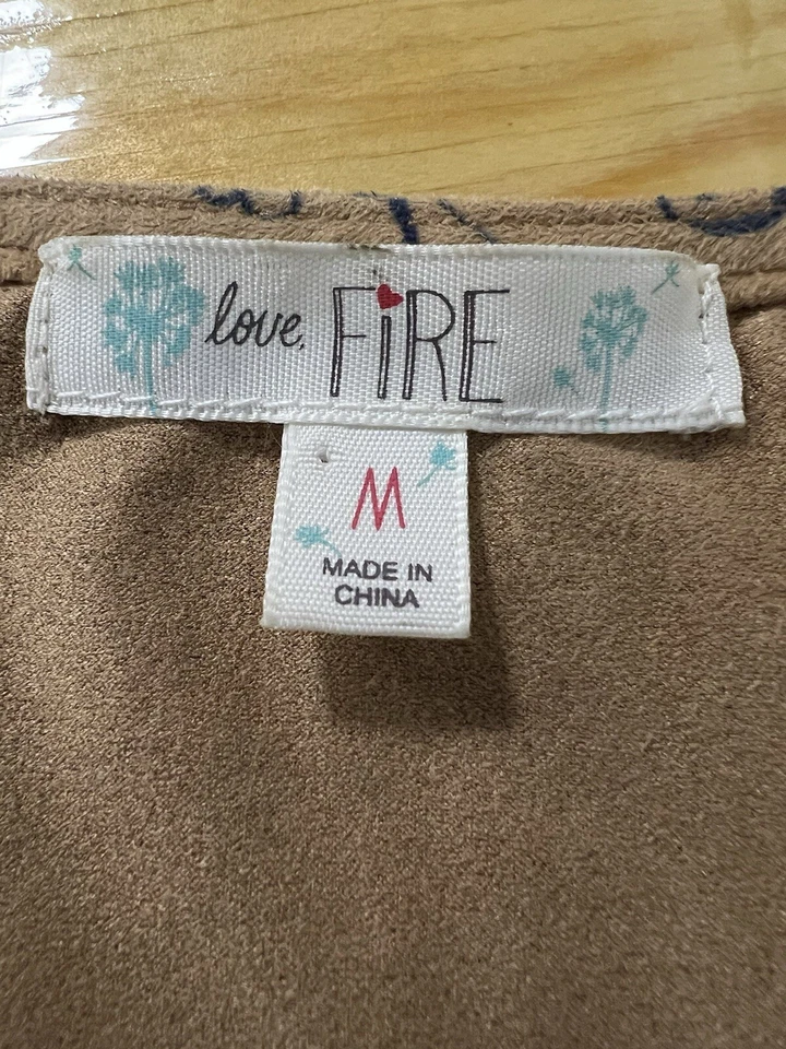 Love, Fire Size Medium floral boho duster kimono Hippie Peasant Colorful - Image 3 of 4