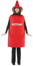 Ketchup Bottle Food Comical Adult Costume Printed Tunic Halloween Rasta Imposta