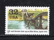 2981d * U S AND SOVIETS LINK UP AT ELBE RIVER   * U.S. Postage Stamp  MNH