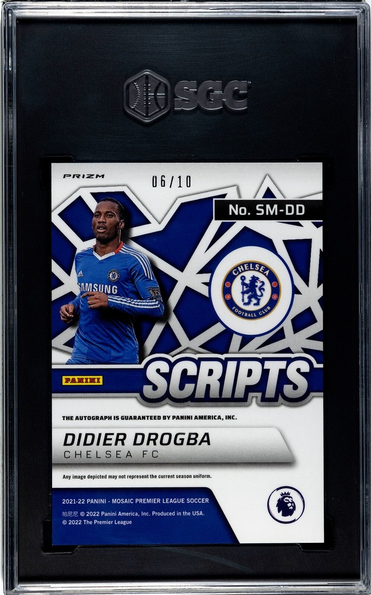 2021-22 Panini Mosaic EPL PL Didier Drogba Gold Fluorescent 6/10 