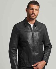 Black lambskin Leather Jacket Men Slim Fit Casual Daily Workwear Outdoor XS-4XL