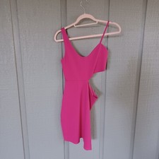 H:Ours Women Lambert Mini Dress Size S Sleeveless Cutout Pull On In Hot Pink