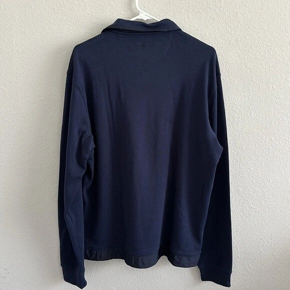 Moletom Masculino de Golfe Bobby Jones Player L Preto/Azul Algodão Pima - - Imagem 2 de 4