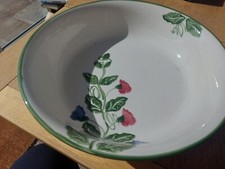  Poole Pottery larfe vibtage Hand Painted Bowl Dorset Flowers 1990. 14ins diam