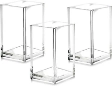 Cerpourt 3 Pack Clear Acrylic Makeup Brush Holder,Acrylic Cosmetic Brushes... 