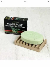 Madina African Black Soap Shea Butter and Aloe Vera, 3.5 oz (Pack of 6)