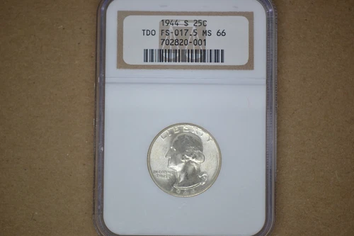 1944-S Washington Quarter- Doubled Die Obverse FS-017.5 (FS-101)- NGC MS-66.
