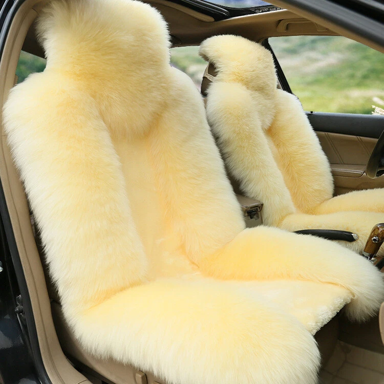 1x Genuine Australian Sheepskin Wool Fur Car Front Seat Cover Warm Cushion Mat - Image 3 of 4