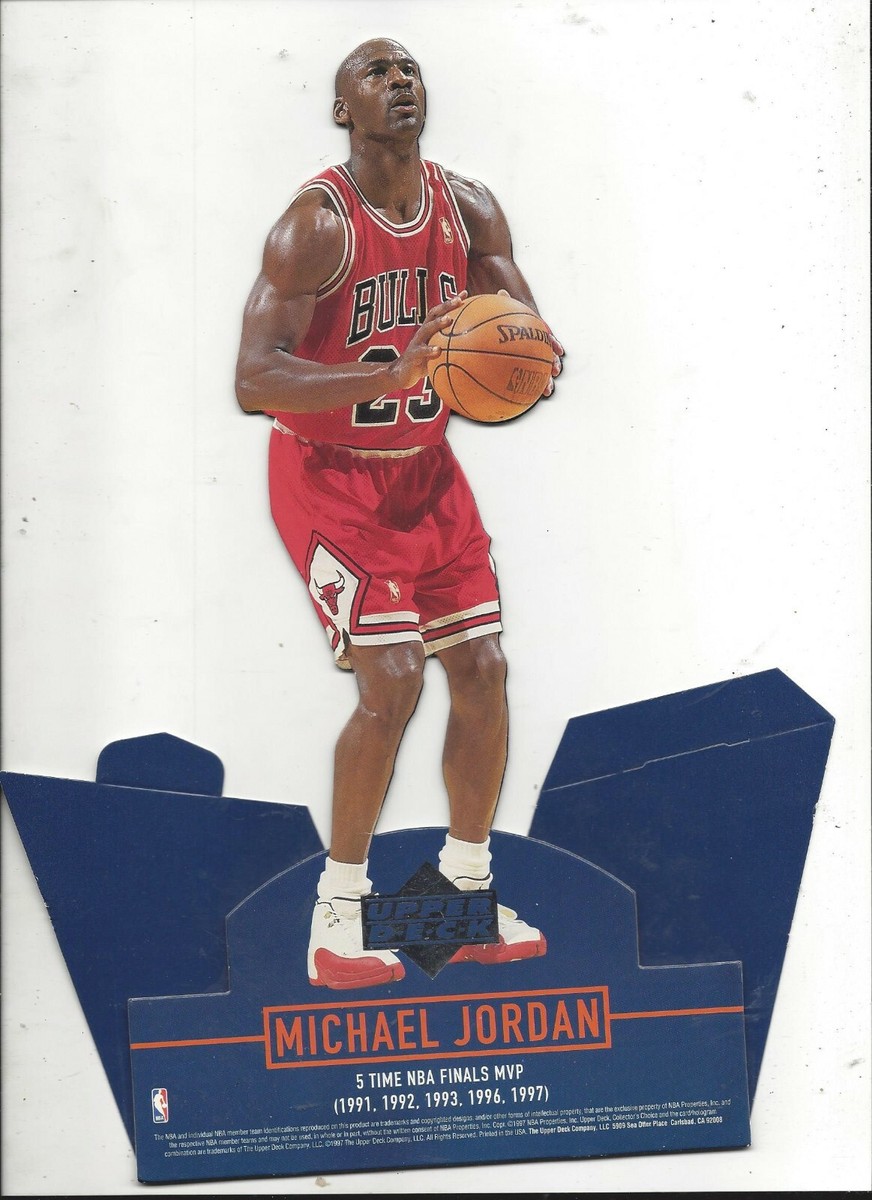 1997年 マイケルジョーダン MVP 記念プレート UPPER DECK 1997 Upper Deck Michael Jordan 5X NBA Finals MVP Standup