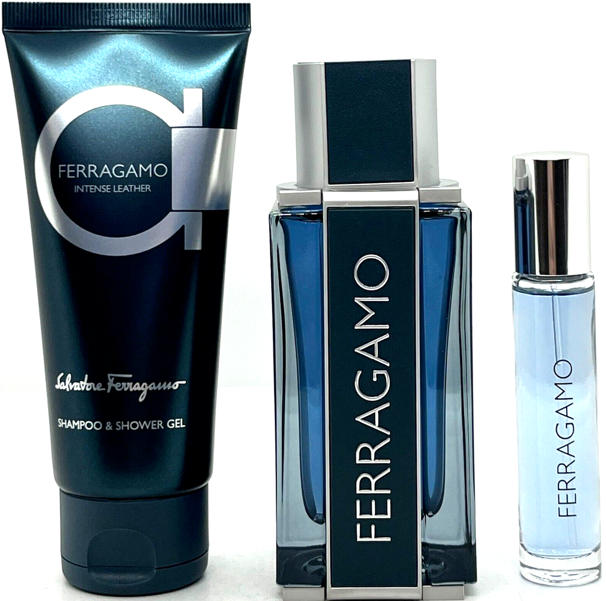 SALVATORE FERRAGAMO INTENSE LEATHER POUR HOMME 3 PCS SET EDP