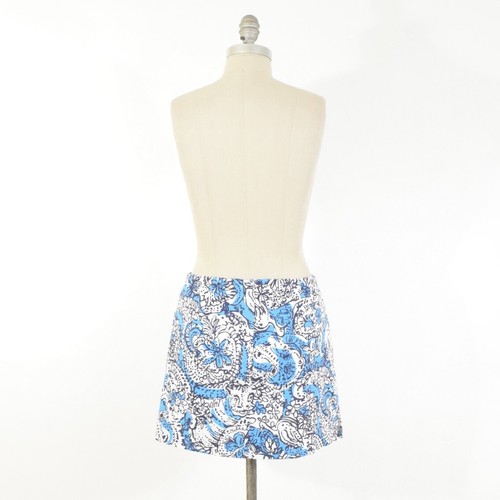 Lilly Pulitzer Skirt 2 Blue Floral Embroidered Eyelet Stretch Cotton Mini Skort - Picture 5 of 6
