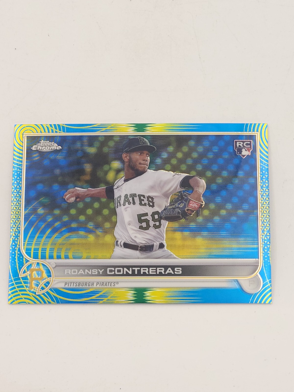 2022 Topps Chrome Roansy Contreras /75 Blue Wave Refractor RC Rookie #53