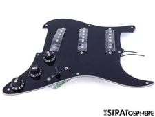 *NEW Alnico 5 LOADED PICKGUARD for Fender Stratocaster Strat Black 3 Ply 8 Hole