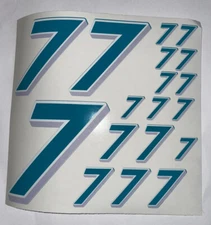 Discounted - Teal W/ White Outline Grey Shadow #7  R/c Box L