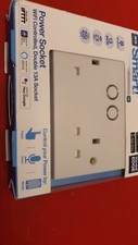 British General Square Edge Double Switched 13A Power Socket with Smart Home