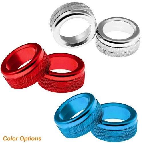 2x Red Alloy Volume Radio Switch Knob Covers For Porsche 911 Cayenne Macan 718 - Picture 6 of 10