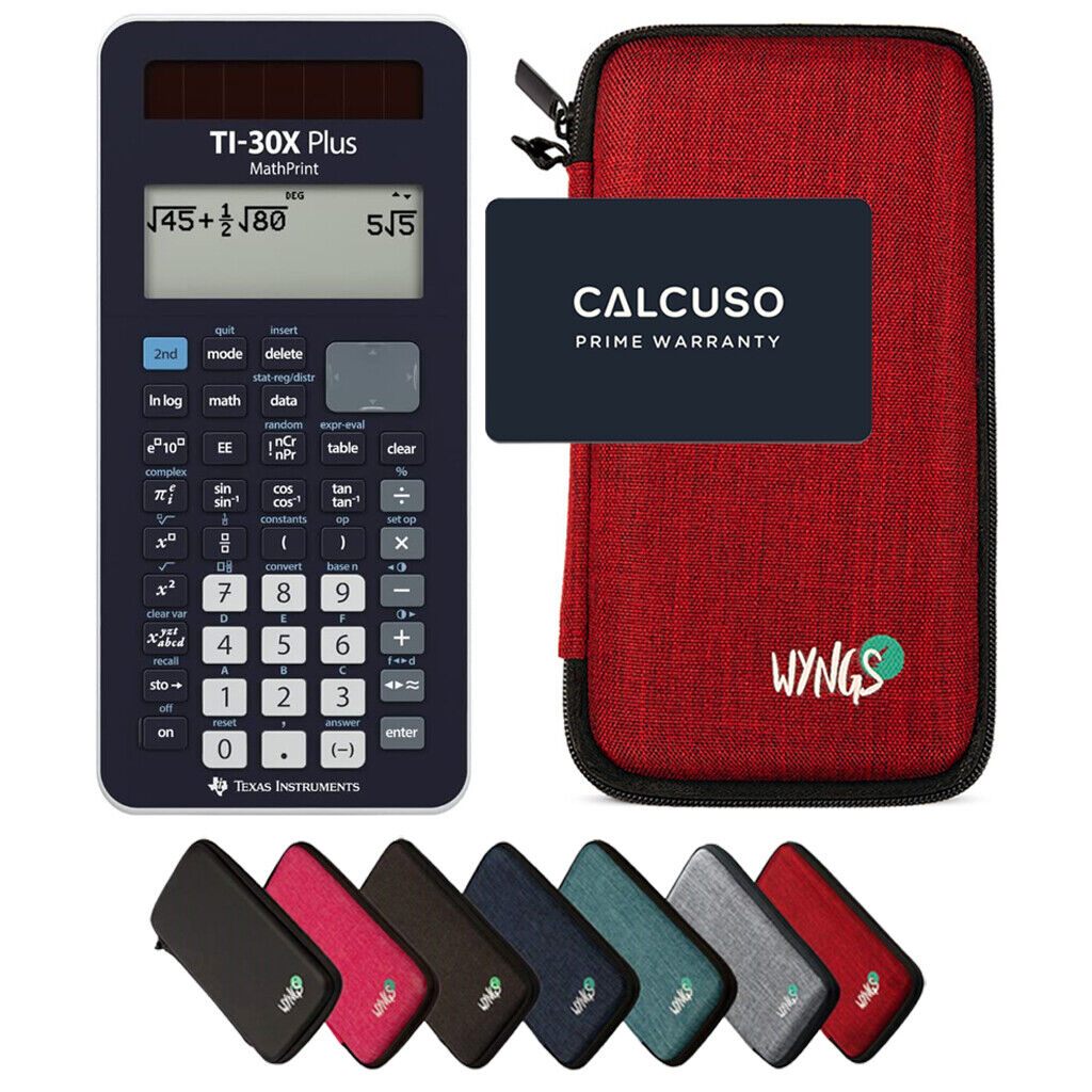 CALCUSO Sparpaket Rot mit Taschenrechner TI-30X Plus Mathprint
