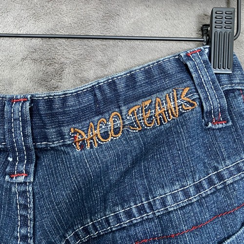 Vintage Paco Jeans Youth Size 12 26x27 Baggy Hip Hop Grunge Y2K 90s Embroidered - Picture 6 of 15