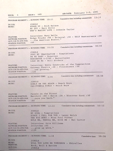 2/1/91 DICK CLARK'S RR&R OTIS WILLIAMS TRIBUTE 8 OTIS WILLIAMS INTERVIEWS/8 HITS - Picture 3 of 3