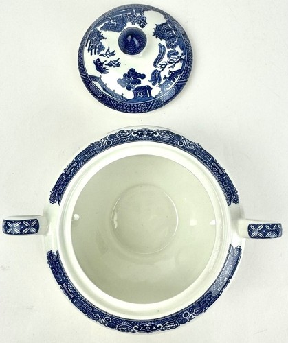 Vintage Johnson Brothers Willow Blue Cream and Sugar Set - Made in England - Picture 5 of 6