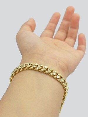 Real 10k Yellow Gold 8mm Miami Cuban Link Bracelet 8