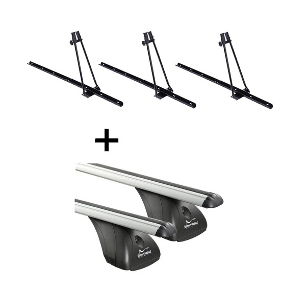 3X FahrradträGer Orion+DachträGer VDP FüR FüR Fiat Qubo 3-5TüRer Ab 08-image