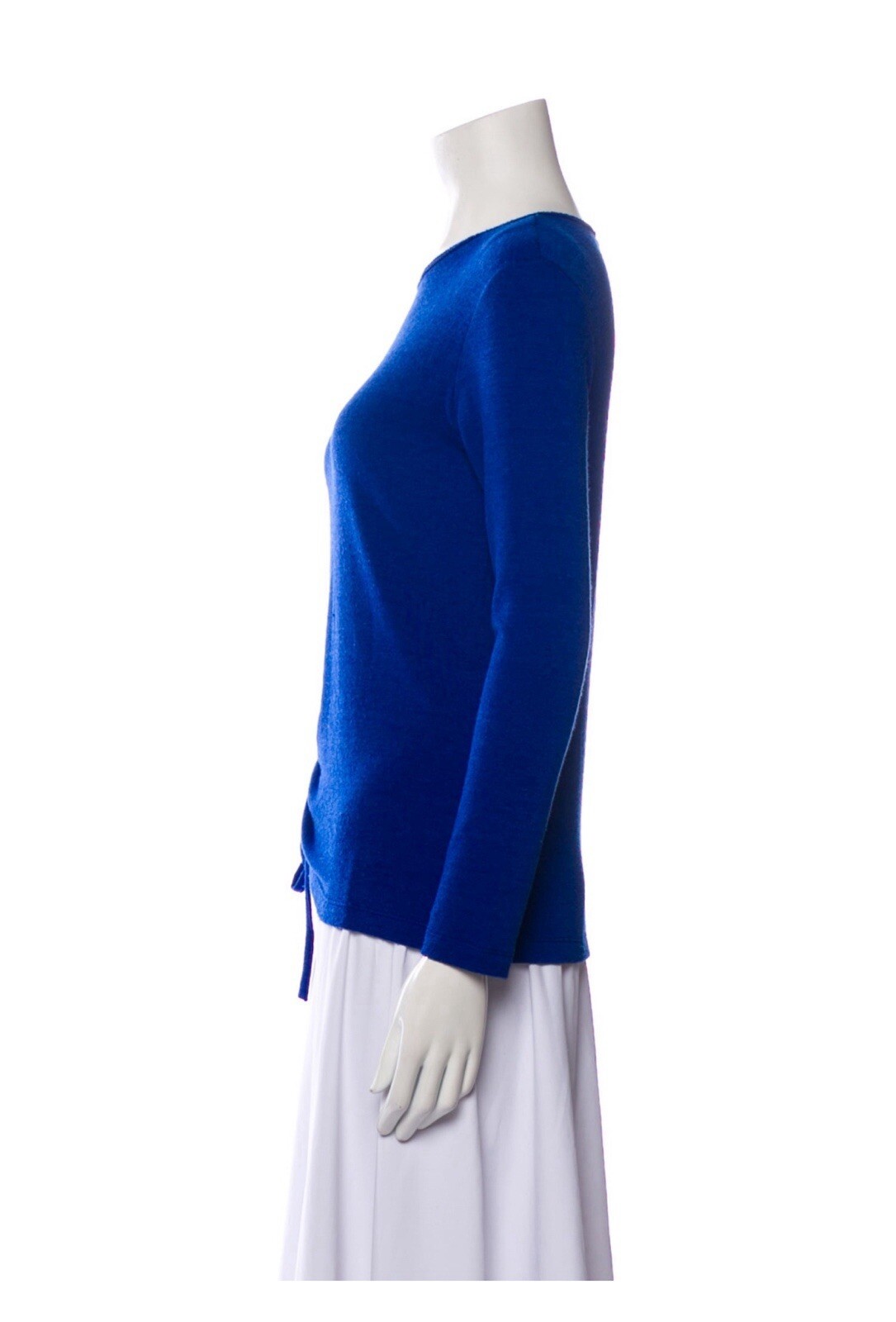 Beulah Authentic Solid Blue Crew Neck Long Sleeve… - image 2