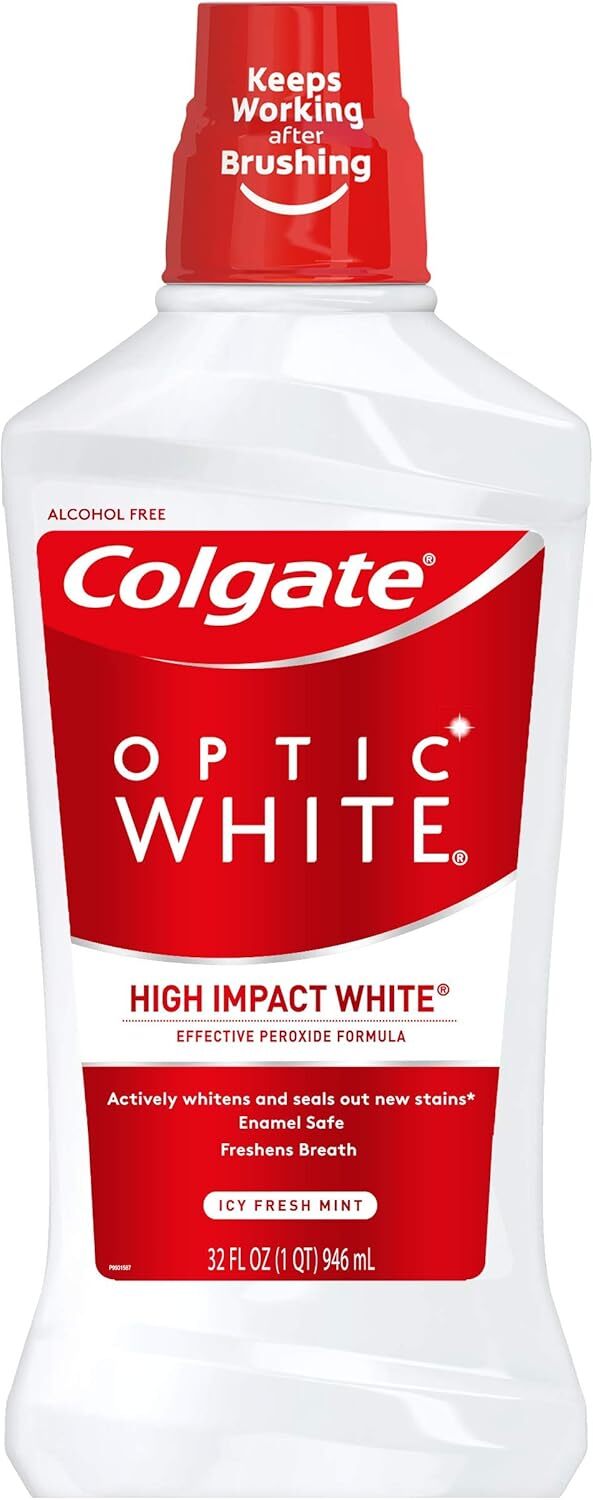 Colgate Optic White Whitening Mouthwash Fresh Mint 946mL 32 fl oz