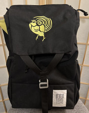 Topo Designs Y Backpack Black Cinch Flap DayBag Laptop 23L Rooster Free Shipping