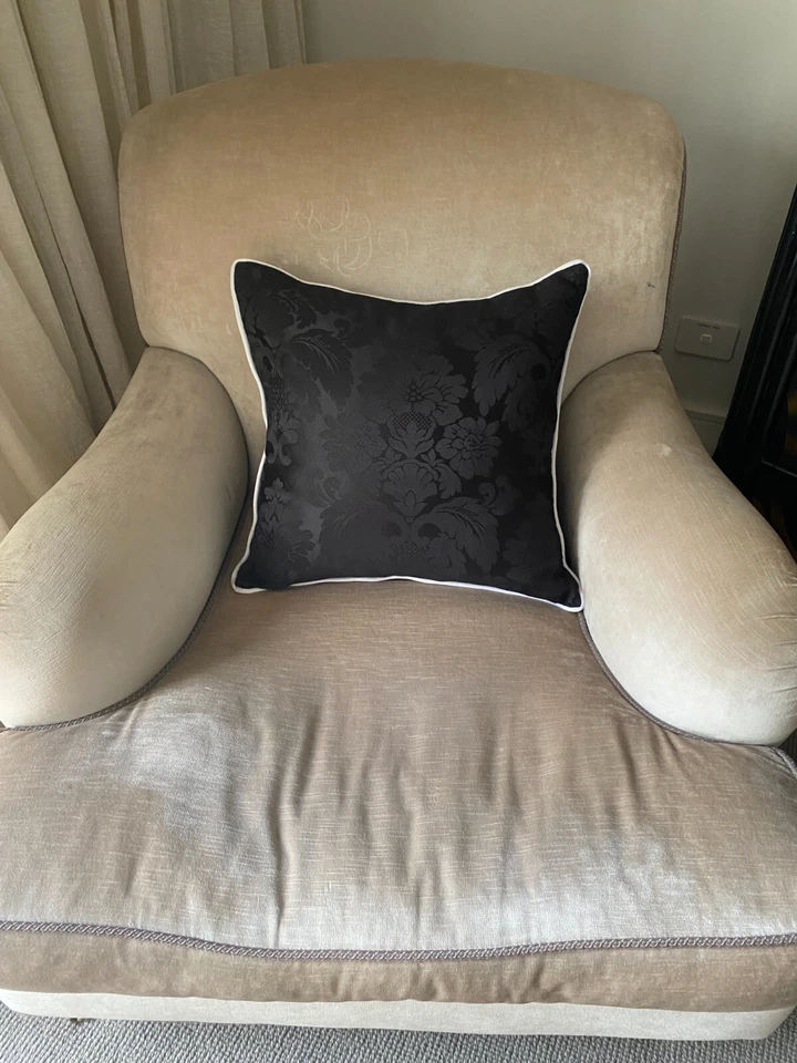 ❇️ NUEVAS Fundas de Cojín Damasco Negro SEDAL Borla/Cuerda/Cuadrado VARIOS TAMAÑOS Foto 4 de 4