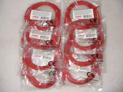 8x CAT5e, UTP 2m Crossover-Patchkabel, Netzwerkkabel rot, Roline