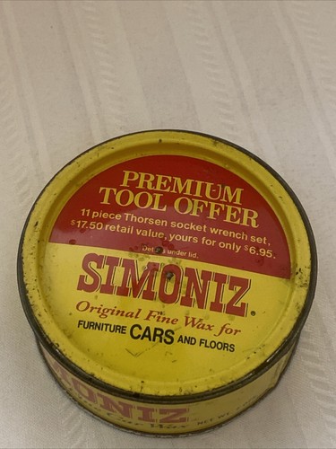 Vintage 1970 SIMONIZ Original Car Wax Nearly Full
