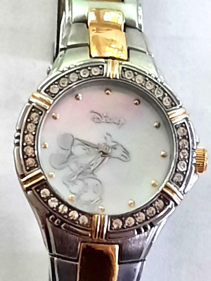 Disney - ＭU Disney MOP DIal Crystal Bezel Quartz Watch: #MU 2408 | eBay