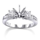14k White Gold Diamond three stone Engagement Ring 4 to 9.5 #R696 — photo 4