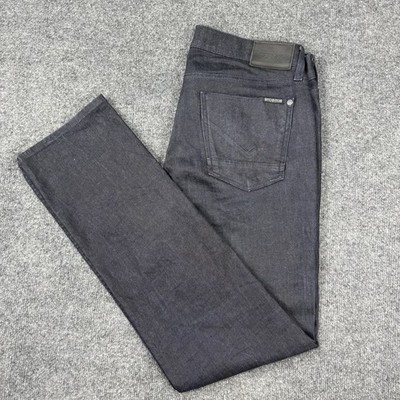 Hudson Jeans Mens 34x33 Byron 5 Pocket Straight Bounty Dark Wash Denim Stretch