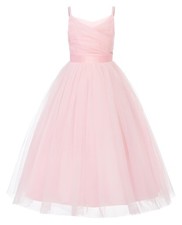 Flower Girls Dress Wedding Pageant Tulle Dress Birthday Ball 9-10 Years, Pink