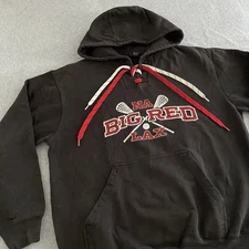 Cornell University Lacrosse NCAA Big Red Hoodie Adult Medium Black Pennant