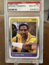 1988-89 Fleer Mychal Thompson #69 PSA 10 Gem Mint Los Angeles Lakers NBA