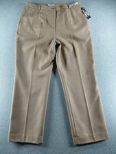 Pendleton Women's Pants Size 14W Brown Virgin Wool Lined Pleated High Rise 29"