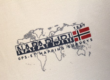 Mens NAPAPIJRI Short Sleeve Beige Polo Shirt Top Size L