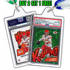 Patrick Mahomes, Absolute Kaboom! Green 1/1 #28 | Mini ƤSA 10 Keychain w Clip