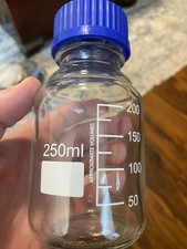 Borosilicate Glass Bottles - Round Media Storage Bottles - 250 mL