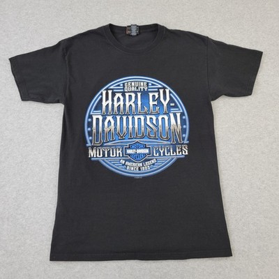 Harley-Davidson Shirt Mens Medium Black Roughneck Longview Graphic