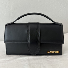 Jacquemus Black Top Handle Bag w/ Detachable Adjustable Strap, Gold Hardware