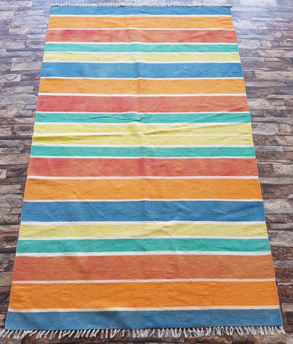 Vintage Handmade Traditional Lovely Stripped Kilim Floor Rug Carpet 180x114 cm