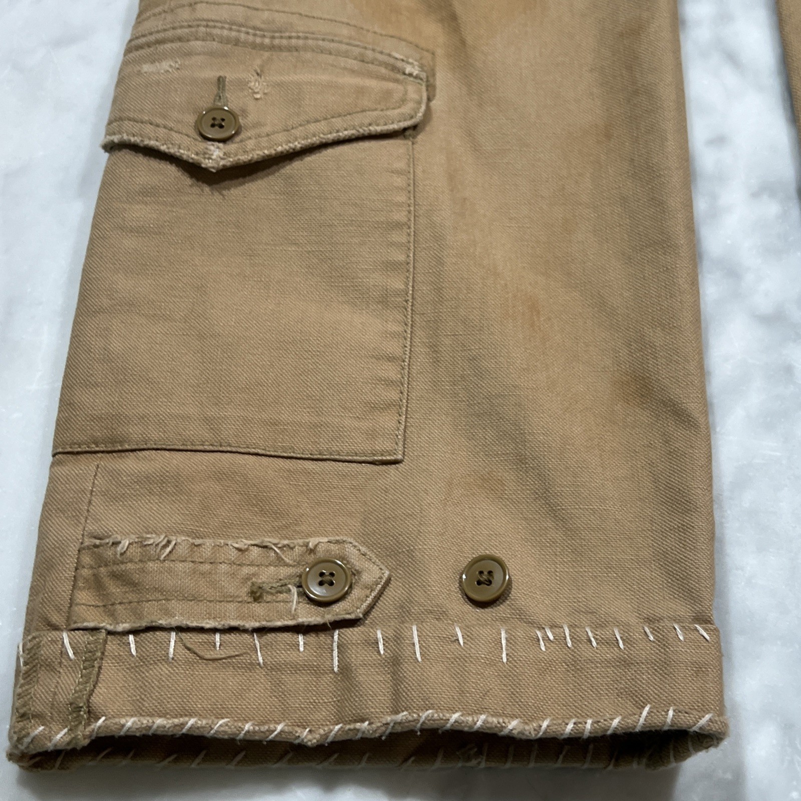 Vintage Ralph Lauren Blue Label Jeans Women 4 Military Southwestern Beads Stitch image 9