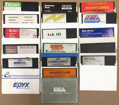 LOT of 16 COMMODORE 64 Games BUNDLE tnk iii DRAGONS LAIR Tournament GI JOE Drive